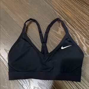 Nike Teen Black Sports Bra with White Logo